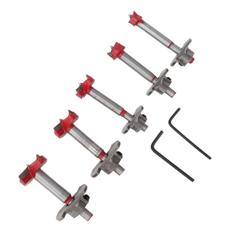 Legit Carbide Tipped Forstner Drill Bit Set 15Mm To 35Mm Woodworking Hole Saw Kit with hex keys and depth stops.