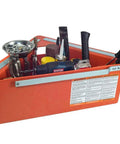 Beefed Up Tool Organizer Bin For Scaffolding And Aerial Work Platforms With Adjustable Dividers Weep Slots And Metal Belt Clip
