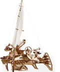 Hands On Trimaran Merihobus Wooden Sailboat Model Kit For Grown Ups 3D Puzzle With Self Assembly No Glue Mechanical Catamaran With Winches Rigging Hulls And Realistic Details, wooden trimaran sailboat