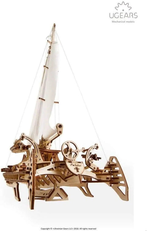 Hands On Trimaran Merihobus Wooden Sailboat Model Kit For Grown Ups 3D Puzzle With Self Assembly No Glue Mechanical Catamaran With Winches Rigging Hulls And Realistic Details, wooden trimaran sailboat