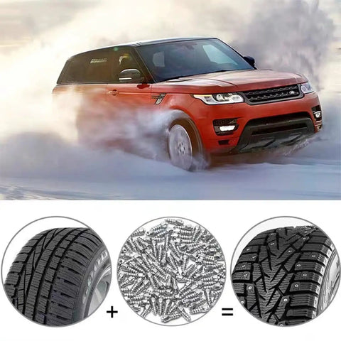 Rock Solid 100Pcs 12mm Carbide Tire Studs With Fast Fit Tool For Cars Trucks And Suvs gives traction on snowy roads