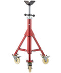 Heavy Duty Pipe Stand With Casters Adjustable Height From 28 To 52 Inches V Head Holds One Eighth To Twelve Inch Pipe Steel