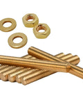 Brass M5x50mm Stud Bolt Kit Full Threaded Rods With 5 Studs 10 Hex Nuts 10 Washers DIY Ready Hardware C38000 CuZn40Pb2 CW617N