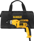 Corded Drill Beast With 8 Amp Motor, 0-2,500 RPM, 3/8 Inch Keyless Chuck, Pistol Grip, Soft Grip Comfort shown with carrying case