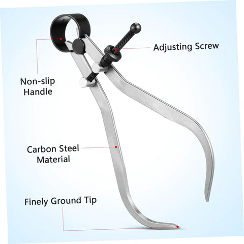 The Real Deal Heavy Duty Outside Caliper For Woodturning Precision Measuring Tool Built Tough Using Premium Carbon Steel Truly Portable Woodworking Accessory With Knockout Accuracy Guaranteed with non-slip handle and adjusting screw.