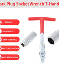 Universal Spark Plug Socket Wrench Set With T Handle Go To Tool For 16mm Five Eighths And 21mm Thirteen Sixteenths displayed in image