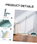 Top Shelf Long Handle Dustpan And Broom Set For All Hard Floors, No Sweat Sweeping Kit For Wood Tile And Laminate, image showing dustpan and broom set.