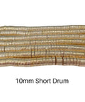 Fresh Light Gold 10 Mm Barrel Drum Beads With Metallic Smooth Finish Designed As Loose Spacer Or Heishi Disc Shapes Straight Up