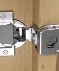 1-1/4 Inch Overlay Soft Closing Face Frame Cabinet Hinges Set, 105 Degree, 6-Way Adjustment, metal hinge on wood cabinet door