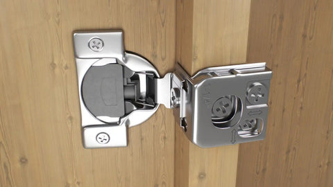 1-1/4 Inch Overlay Soft Closing Face Frame Cabinet Hinges Set, 105 Degree, 6-Way Adjustment, metal hinge on wood cabinet door