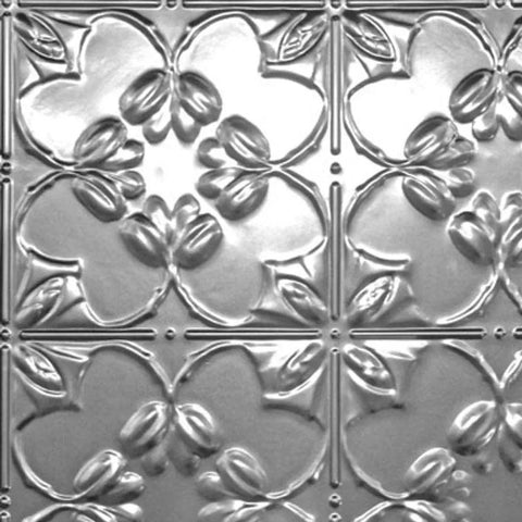 2x2 Ft Tin Plated Steel Nail Up Wall And Ceiling Panels Unfinished 12 Pack with floral embossed pattern, DIY reclaimed style