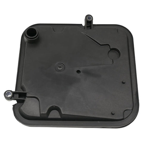 Transmission Oil Filter Kit For 42RLE 2003 On 4 Speed Auto With Pan Bolts 14 Perfect Fit For Chrysler Dodge Jeep Ram Mitsubishi And Ram Trucks 300 Challenger Charger Wrangler Durango Dakota Liberty Nitro Raider TJ 1500 2500 3500 HD Classic Replaces, showing black plastic filter component