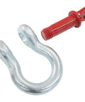 Two Pack Half Inch D Ring Shackles, 2 Ton Galvanized Screw Pin Anchor Shackles For Vehicle Recovery, Rigging, Towing And Heavy Lifting, Built Tough And Corrosion Resistant Zinc Plated. Galvanized D-ring shackle with screw pin, angled view