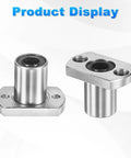 LMH10UU Linear Ball Bearings 10mm Bore, 19mm OD, 25mm Length shown with round flange bushing