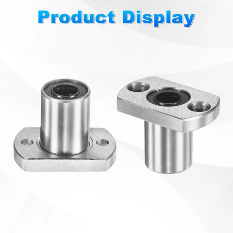 LMH10UU Linear Ball Bearings 10mm Bore, 19mm OD, 25mm Length shown with round flange bushing