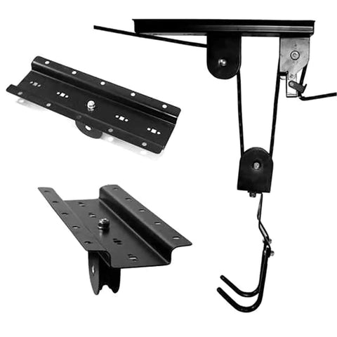 Beefy Heavy Duty Ceiling Hoist And Pulley System For Garage Storage 60kg Capacity Overhead Bike Rack And Kayak Lift steel components