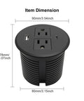 Keep Your Desk Legit Tidy With This 3.15 Inch Flush Mount Power Grommet Featuring Usb C Pd 20W And Usb A 10W Ports for dimensions and layout.