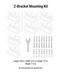 Offset Z Shaped Mounting Kit In Aluminum Alloy For RV And Marine Solar Panels, 8 Pack Hardware including brackets and wrench