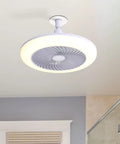 11" E26 Socket Ceiling Fan with Light, Dimmable 3 Color LED Fan Light, mounted in a ceiling for small kitchen bathroom use.