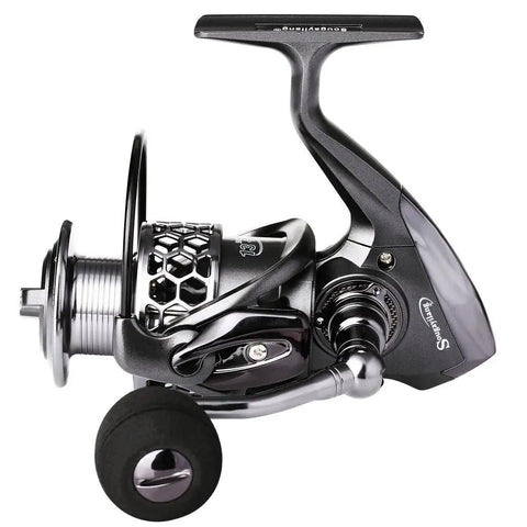 Lightweight Ultra Smooth Aluminum Spinning Fishing Reel With Graphite Spool And 13 Ball Bearings CNC Aluminum Handle Brass Gears