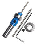 Pro Grade Adjustable Wood Countersink Drill Bit With Tungsten Steel Depth Limiter for tapered hole drilling kit with accessories.