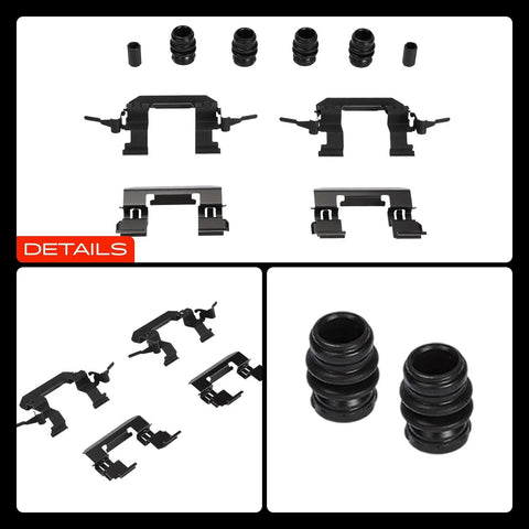 Front Side Disc Brake Hardware Kit For 07-19 Nissan Sentra Versa Cube Plus Anti Lock Brakes System Replacement With Premium Grade Steel And Rust Proof Finish For Smooth Stopping Power And Easy Install, boots and clips