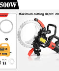 Heavy Duty Brushless Electric Concrete Saw And Wall Chaser Wet Saw 9500W with 290mm cutting depth and 3000 RPM for masonry jobs.