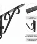 Carbon Steel L-Shaped Shelf Bracket Heavy Duty Wall Mount Support with durable painted finish, showing side and top views.