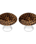 Dead Slick Stainless Steel Cheetah Leopard Round Cabinet Knobs And Hella Tough Metal Drawer Pulls For Modern Kitchen Cabinets And Closet Doors Rust Resistant Hardware Kit Includes Two Pieces, leopard pattern design.