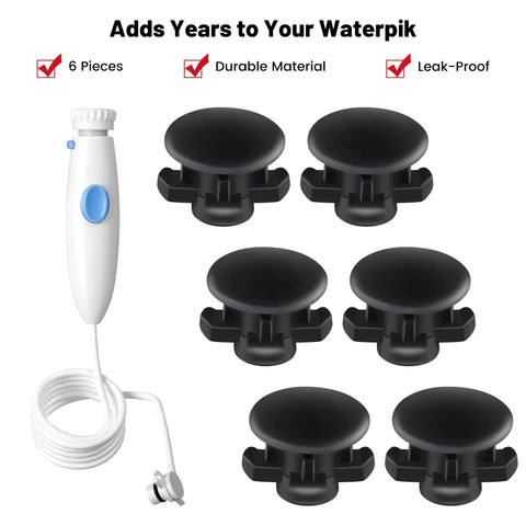Six Pack Reservoir Tank Valve Gasket Set Blue Washer Replacement For Water Flosser Models WP900 WP112 WP250 WP300 Ultra Nano Traveler And H2o Compatible, 6 black gaskets