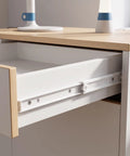 Heavy Duty Drawer Slide Kit With White Plastic And Metal Rails For Dresser Drawers And Baskets, Lightweight Design For Easy Install, Stable Support, Modern Aesthetic, Ideal Replacement Part For Reno Projects on white dresser drawer