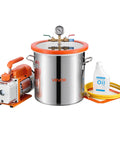 VEVOR 3-Gallon stainless steel vacuum chamber with pump and tempered glass lid