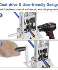 Manual Wire Stripper Machine For Copper Cable Scrapping Drill Powered Or Hand Crank Dual Drive Tool for precise stripping