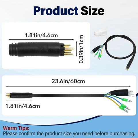 9 Pin Hub Motor Extension Cable Male Waterproof Connector for E Bikes 12V-72V 250-750W Ebike Power Cable 60 cm E Bike Motor Extension Wire Durable Flame Retardant Outer Jacket for Electric Bicycle Mods