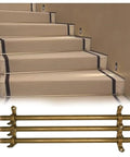 Upgrade Your Stair Game With These Adjustable Brass Rods That Keep Carpet Runners Secure And Looking Fresh, Featuring Non Slip Brackets And All The Cool Hardware You Need For A Smooth Diy Install At Home. brass stair runner rods with brackets on carpeted stairs