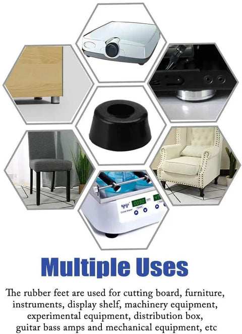Multiple uses of Eight Piece Rubber Feet Bumpers For Furniture Chairs Amplifiers Speakers And Cabinets Durable Non Marking Floor Protectors D17x15xH8mm