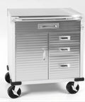 Heavy Duty Rolling Storage Cabinet With Wheels And Drawers, Built For Garage And Shop, Stainless Steel Table Top, 1 Door, 4 Drawers