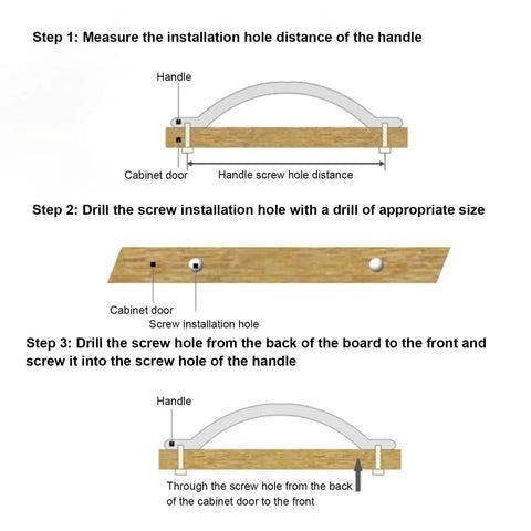 Installation guide for Five Pack Antique Brass Cabinet Handles With 3.4 Inch Hole Centers (107 Mm) old school vintage drawer pulls.