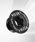 Close-up of Crank Cover Screw Set M19 for mountain bikes, showing black aluminum alloy screw with durable rustproof finish.