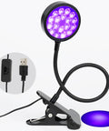 USB Powered UV LED Black Light Clamp Lamp With Flexible Gooseneck Clip 5W 395nm