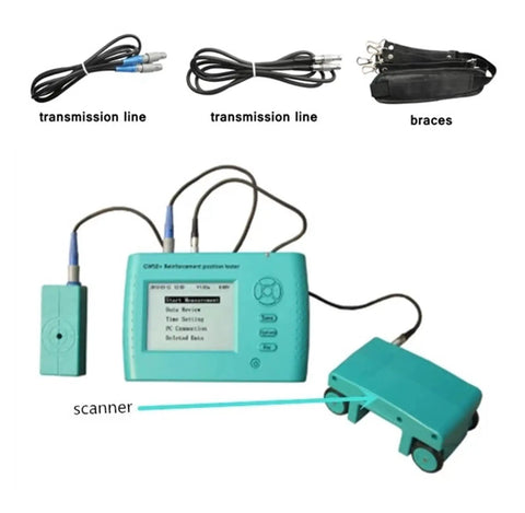 Slick Wall Scanner Beast With Glowing Screen Spots, includes cables and scanner for detecting studs and pipes in drywall.