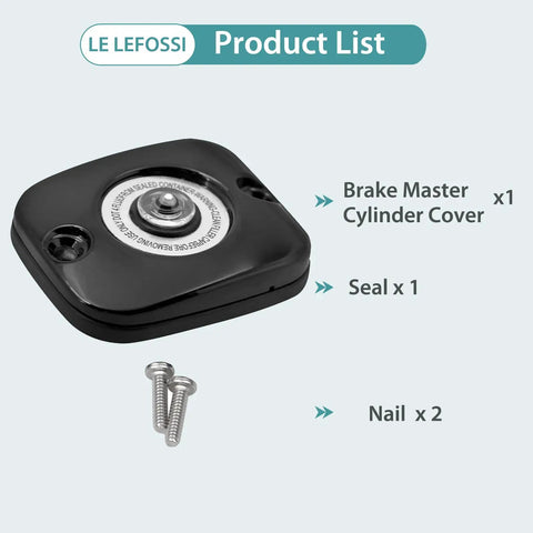 Front Brake Master Cylinder Fluid Reservoir Cover Cap For Touring Motorcycles Electra Glide Street Glide Road Glide Road King 05-07 Dyna 06-17 Softail 06-14 Tri Glide 14-18 Slick Black shown with seal and nails