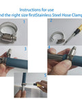 Beefy Adjustable 6 To 51 mm Hose Clamp 10 Pack Made Of 304 Stainless Steel Durable Rust Resistant Worm Gear Fuel Line Clips guide