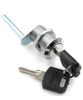 Chrome drawer cabinet lock with key, 30mm diameter, metal security for office furniture, desk home beside table, bookcase tool box