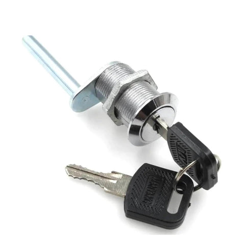 Chrome drawer cabinet lock with key, 30mm diameter, metal security for office furniture, desk home beside table, bookcase tool box