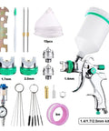 Badass HVLP Pneumatic Paint Sprayer For Auto Body Work And Home Wall Primer Jobs Knockout Atomization accessories and nozzle kit