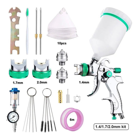 Badass HVLP Pneumatic Paint Sprayer For Auto Body Work And Home Wall Primer Jobs Knockout Atomization accessories and nozzle kit