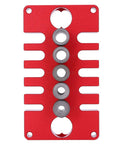 Front view of Heavy Duty 3 In 1 Drill Guide Block For Woodworking With Aluminum Alloy Hole Locator Dowel Jig And Precise Positioning Tool