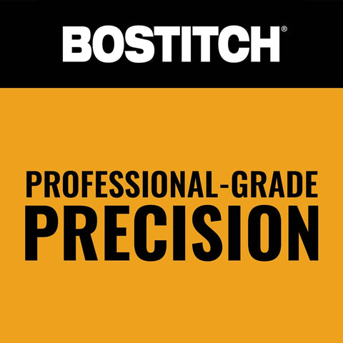 Bostitch logo and text "Professional-Grade Precision" on an orange background