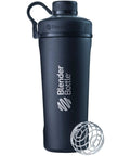 Radian Shaker Cup Insulated Stainless Steel Water Bottle With 316 Surgical Grade Stainless Steel Wire Whisk 26 Ounce Matte Black